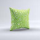 Light Green & White Floral Sprout Ink-Fuzed Decorative Throw Pillow