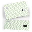 Light Green and White Chevron - Premium Protective Decal Skin-Kit for the Apple Credit Card
