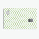 Light Green and White Chevron - Premium Protective Decal Skin-Kit for the Apple Credit Card