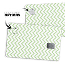 Light Green and White Chevron - Premium Protective Decal Skin-Kit for the Apple Credit Card