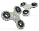 Light Green and White Chevron Full-Body Fidget Spinner Skin-Kit