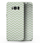 Light Green and White Chevron - Samsung Galaxy S8 Full-Body Skin Kit