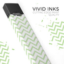 Light Green and White Chevron - Premium Decal Protective Skin-Wrap Sticker compatible with the Juul Labs vaping device