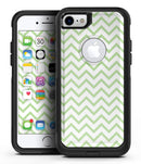 Light Green and White Chevron - iPhone 7 or 7 Plus Commuter Case Skin Kit