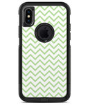 Light Green and White Chevron - iPhone X OtterBox Case & Skin Kits