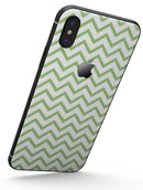 Light Green and White Chevron - iPhone X Skin-Kit