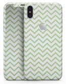 Light Green and White Chevron - iPhone X Skin-Kit