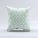 Light Green with White Polkadots Ink-Fuzed Decorative Throw Pillow