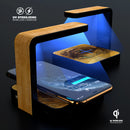 Light Knotted Woodgrain UV Germicidal Sanitizing Sterilizing Wireless Smart Phone Screen Cleaner + Charging Station