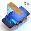 Light Knotted Woodgrain UV Germicidal Sanitizing Sterilizing Wireless Smart Phone Screen Cleaner + Charging Station