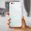 Light Mixtured Textured Marble iPhone 6/6s or 6/6s Plus 2-Piece Hybrid INK-Fuzed Case