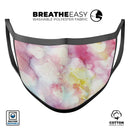 Light Pink 33 Absorbed Watercolor Texture - Made in USA Mouth Cover Unisex Anti-Dust Cotton Blend Reusable & Washable Face Mask with Adjustable Sizing for Adult or Child