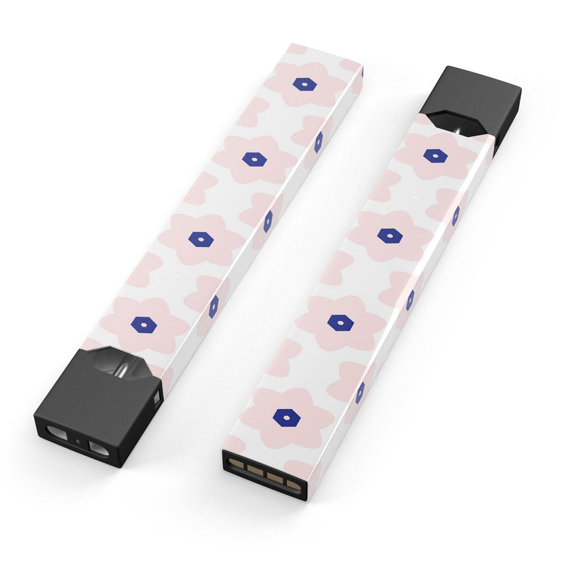 Light Pink Animated Flower Pattern - Premium Decal Protective Skin-Wrap Sticker compatible with the Juul Labs vaping device