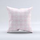 Light Pink Heart Plaid ink-Fuzed Decorative Throw Pillow