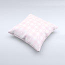 Light Pink Heart Plaid ink-Fuzed Decorative Throw Pillow
