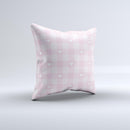 Light Pink Heart Plaid ink-Fuzed Decorative Throw Pillow