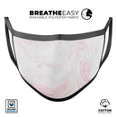Light Pink Textured Marble - Made in USA Mouth Cover Unisex Anti-Dust Cotton Blend Reusable & Washable Face Mask with Adjustable Sizing for Adult or Child