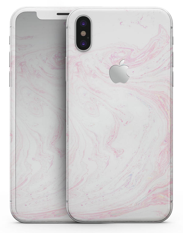 Light Pink Textured Marble - iPhone X Skin-Kit