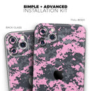 Light Pink and Gray Digital Camouflage - Vinyl Skin Wrap for iPhone 17 Pro Max, 17 Pro, 17 Air, 17, 16 & All Models — Soft Matte or Ultra Gloss