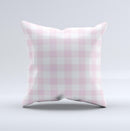 Light Pink and White Plaid Pattern ink-Fuzed Decorative Throw Pillow