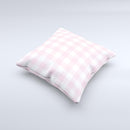 Light Pink and White Plaid Pattern ink-Fuzed Decorative Throw Pillow