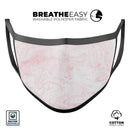 Light Pink v3 Textured Marble - Made in USA Mouth Cover Unisex Anti-Dust Cotton Blend Reusable & Washable Face Mask with Adjustable Sizing for Adult or Child