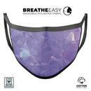 Light Purple Geometric V13 - Made in USA Mouth Cover Unisex Anti-Dust Cotton Blend Reusable & Washable Face Mask with Adjustable Sizing for Adult or Child