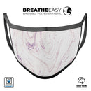 Light Purple Textured Marble - Made in USA Mouth Cover Unisex Anti-Dust Cotton Blend Reusable & Washable Face Mask with Adjustable Sizing for Adult or Child
