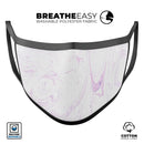 Light Purple Textured Marble v2 - Made in USA Mouth Cover Unisex Anti-Dust Cotton Blend Reusable & Washable Face Mask with Adjustable Sizing for Adult or Child