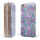 Light Purple and Blue Watercolor Peacock Feathers iPhone 6/6s or 6/6s Plus 2-Piece Hybrid INK-Fuzed Case