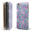 Light Purple and Blue Watercolor Peacock Feathers iPhone 6/6s or 6/6s Plus 2-Piece Hybrid INK-Fuzed Case