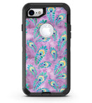 Light Purple and Blue Watercolor Peacock Feathers - iPhone 7 or 8 OtterBox Case & Skin Kits