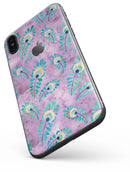 Light Purple and Blue Watercolor Peacock Feathers - iPhone X Skin-Kit