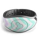 Light Teal & Purple Sharp Black Chevron - Decal Skin Wrap Kit for the Disney Magic Band