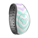 Light Teal & Purple Sharp Black Chevron - Decal Skin Wrap Kit for the Disney Magic Band