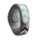 Light Teal & Purple Sharp Black Chevron - Decal Skin Wrap Kit for the Disney Magic Band