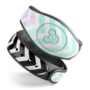 Light Teal & Purple Sharp Black Chevron - Decal Skin Wrap Kit for the Disney Magic Band