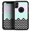 Light Teal & Purple Sharp Black Chevron - Skin Kit for the iPhone OtterBox Cases