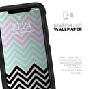 Light Teal & Purple Sharp Black Chevron - Skin Kit for the iPhone OtterBox Cases