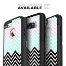 Light Teal & Purple Sharp Black Chevron - Skin Kit for the iPhone OtterBox Cases