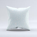 Light Teal Blue & White Floral Sprout Ink-Fuzed Decorative Throw Pillow