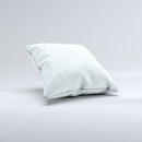 Light Teal Blue & White Floral Sprout Ink-Fuzed Decorative Throw Pillow