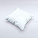 Light Teal Blue & White Floral Sprout Ink-Fuzed Decorative Throw Pillow