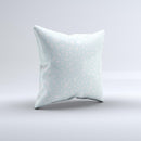 Light Teal Blue & White Floral Sprout Ink-Fuzed Decorative Throw Pillow