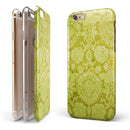 Lime Green Cauliflower Damask Pattern iPhone 6/6s or 6/6s Plus 2-Piece Hybrid INK-Fuzed Case