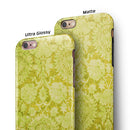 Lime Green Cauliflower Damask Pattern iPhone 6/6s or 6/6s Plus 2-Piece Hybrid INK-Fuzed Case