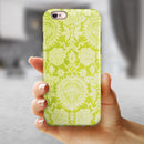 Lime Green Floral Rococo Pattern iPhone 6/6s or 6/6s Plus 2-Piece Hybrid INK-Fuzed Case