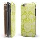 Lime Green Floral Rococo Pattern iPhone 6/6s or 6/6s Plus 2-Piece Hybrid INK-Fuzed Case