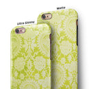 Lime Green Floral Rococo Pattern iPhone 6/6s or 6/6s Plus 2-Piece Hybrid INK-Fuzed Case