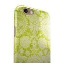 Lime Green Floral Rococo Pattern iPhone 6/6s or 6/6s Plus 2-Piece Hybrid INK-Fuzed Case
